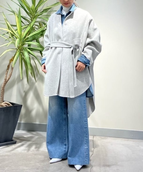 LE PHIL（ル フィル） ノーカラーコート コート ソフトウールリバー