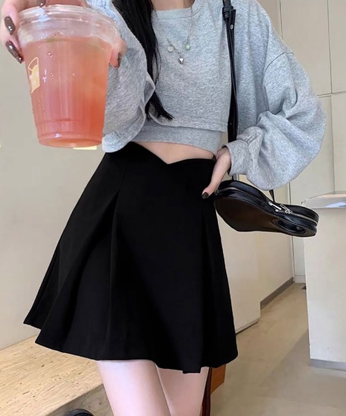 Asterellivi スカート ハイウエスト Aライン ミニスカート : ZOZOTOWN