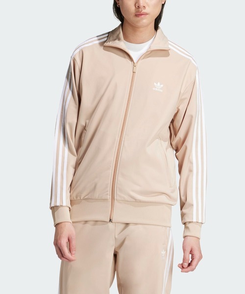 新品】adidas ファイヤーバード トラックトップ ジャケット 茶✖️白 M