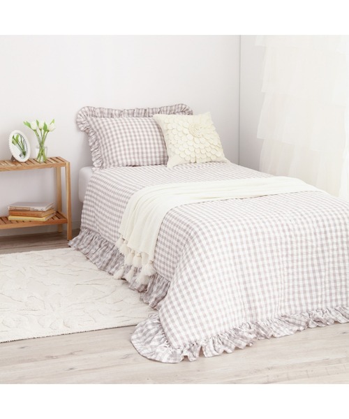 Francfranc（フランフラン） ベッド 寝具 フリルチェック 掛け布団