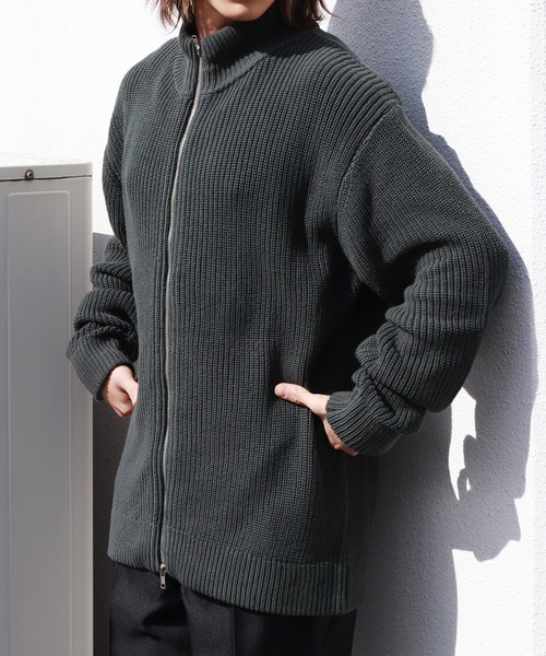 WESTSEA（ウエストシー） セーター ニット 長袖ダブルZIP ルーズサイズ