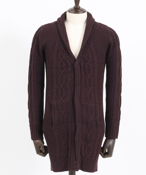 CAMBIO（カンビオ） カーディガン mcg3296- ショールカラーケーブル