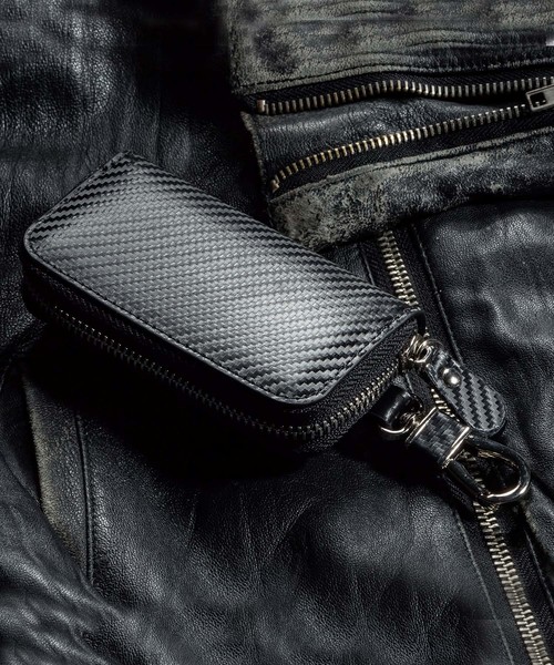 MURA（ムラ） キーケース カーボンレザー 本革 6連 ファスナー付き