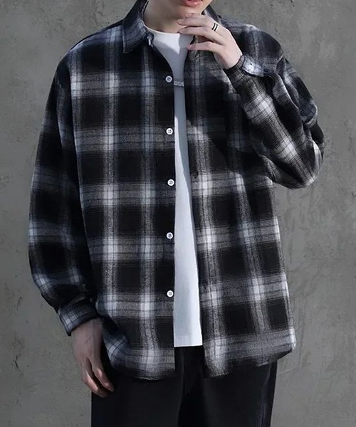 NO WAY シャツ /Bz/オンブレチェックシャツ メンズ レディース