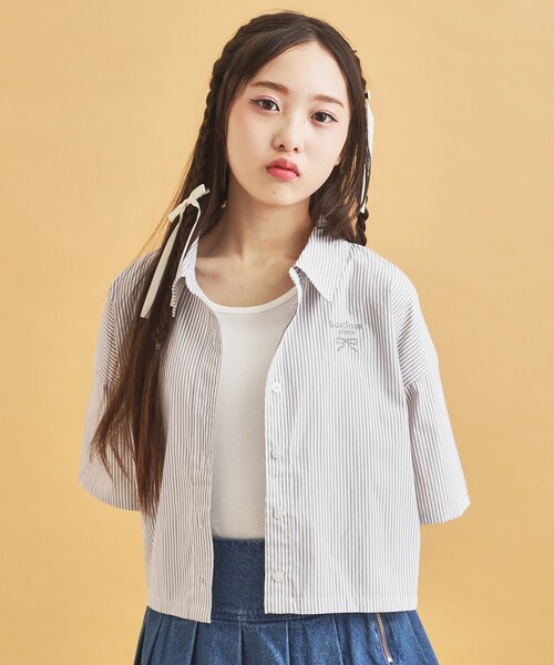 PINK-latte（ピンクラテ） 「セットアイテム」ストライプシャツ＋