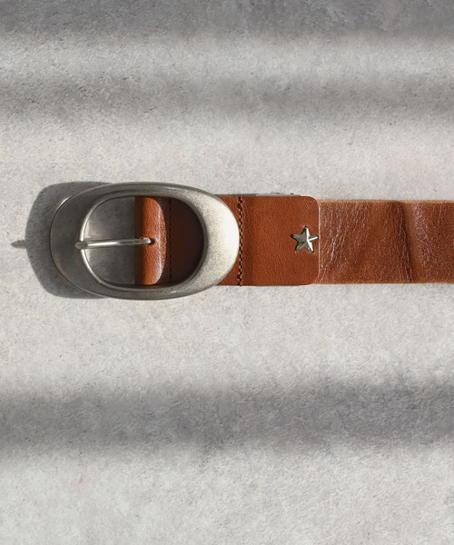 An+u ベルト スタースタッズ40mmオーバルバックルベルト メンズ