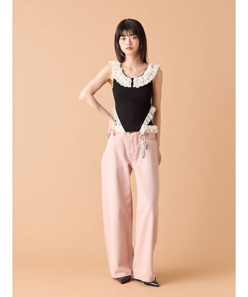 LILY BROWN（リリーブラウン） ニット セーター 2wayレースフリル