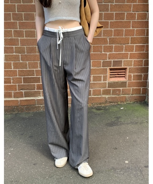 SALTMINT スラックス パンツ 「韓国ファッション」細見ストレート涼感