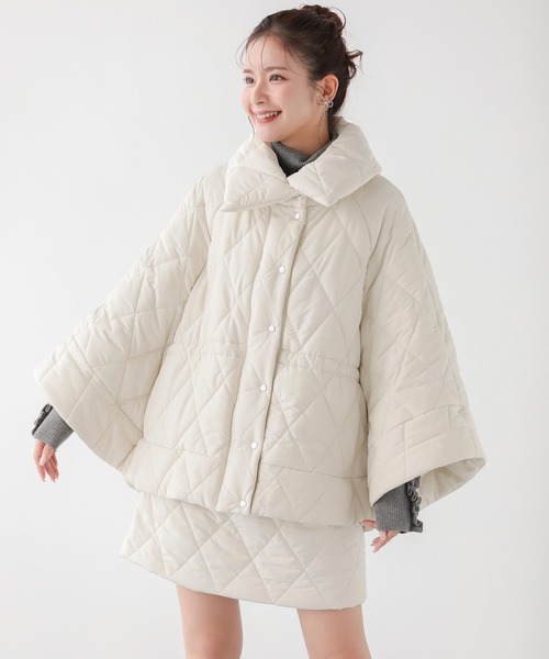 Fit more（フィットモア） ポンチョ 中綿キルティングポンチョ