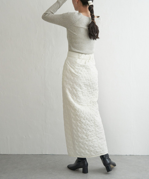 VENCE EXCHANGE スカート ハートキルトダブルジップタイトスカート