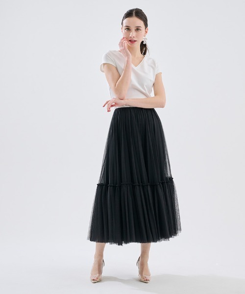 スカート プリーツリッチボリュームチュールスカート : ZOZOTOWN Yahoo