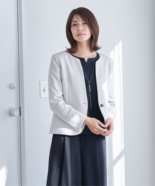 IKKA LOUNGE ジャケット ノーカラージャケット 「洗濯機で洗える