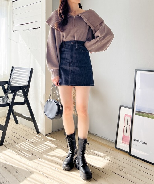 Heather（ヘザー） スカート デニム 色移りしないデニムミニスカート