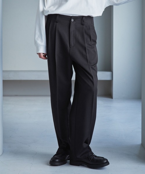 SERACE スラックス 「SERACE」Wide silhouette straight slacks