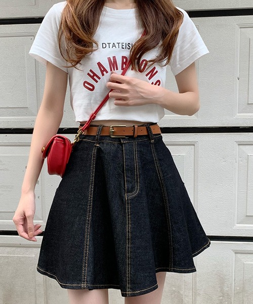 DAY CLOSET デニムスカート レディース ハイウエストフレアデニムミニ