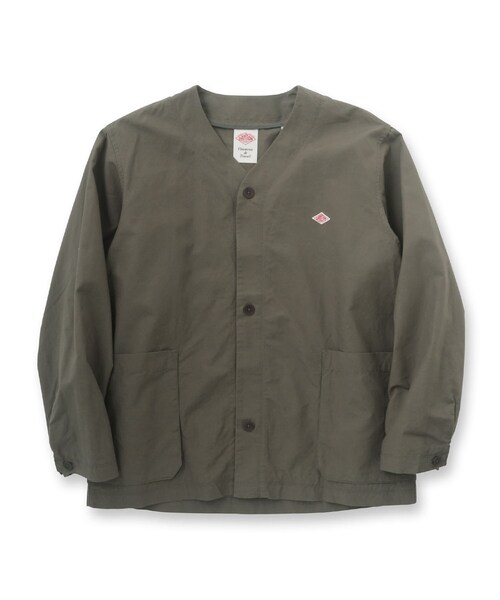 ダントンオリーブグリーン ノーカラージャケット Danton（ダントン