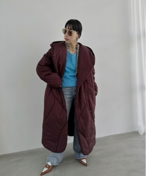 Ameri（アメリ） コート アウター WAVE STITCH HEAT POLAK LONG COAT