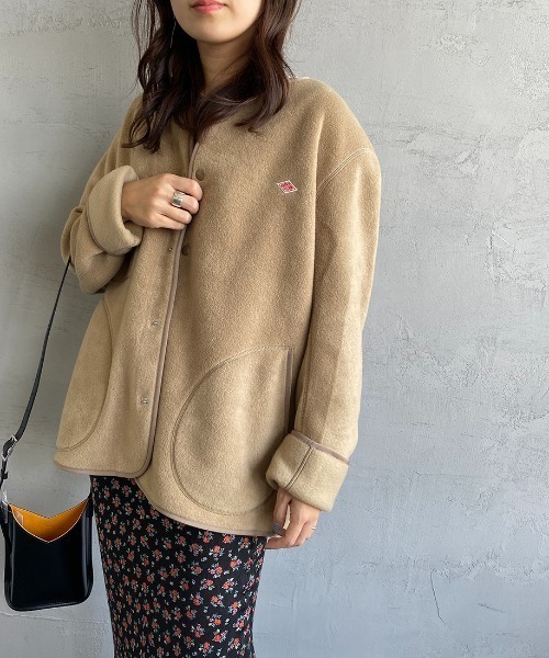 Danton（ダントン） ノーカラージャケット 44 ブラック レディース