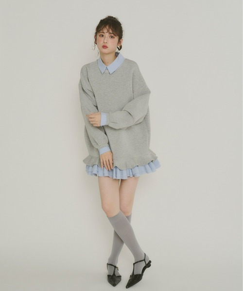 Olu.（オルドット） トレーナー スウェット フリルレイヤード