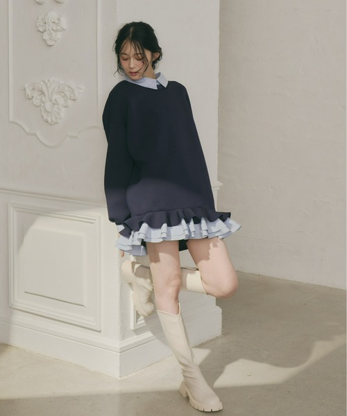 Olu.（オルドット） トレーナー スウェット フリルレイヤード