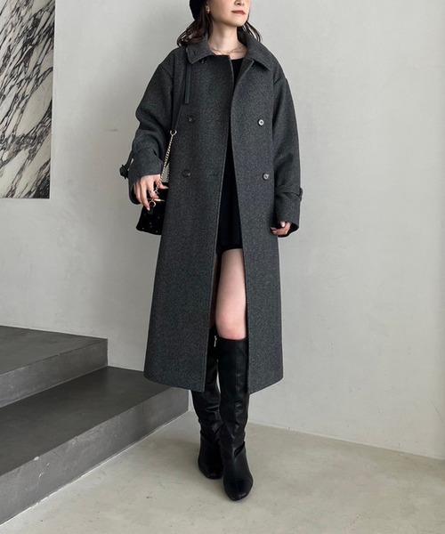 one after another NICE CLAUP ステンカラーコート コート ケープ付き