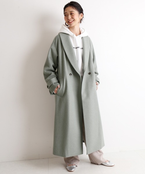 SLOBE IENA（スローブイエナ） アウター SUPER100 W/Ca ショールカラー