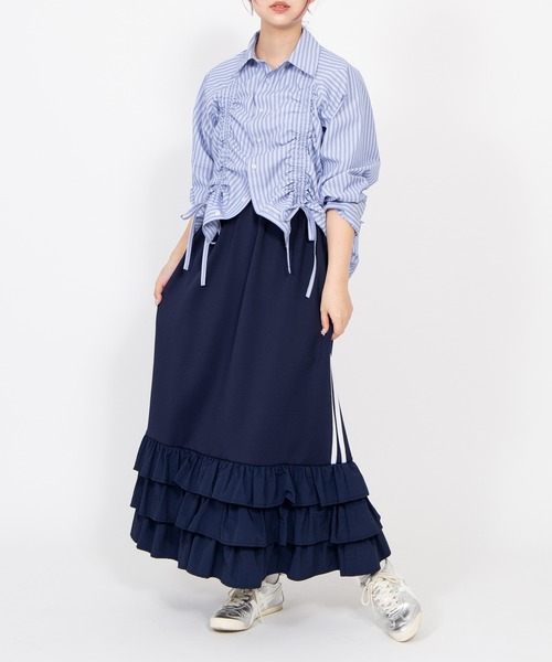 PUNYUS（プニュズ） スカート フリルティアードジャージロングスカート