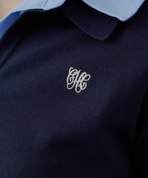 Chico（チコ） ニット セーター 「ZOZO限定」刺繍入り襟付きポロニット