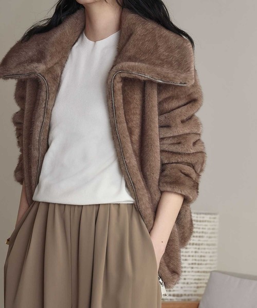 ELFRANK ブルゾン アウター ファージャケット ファーコート ファー