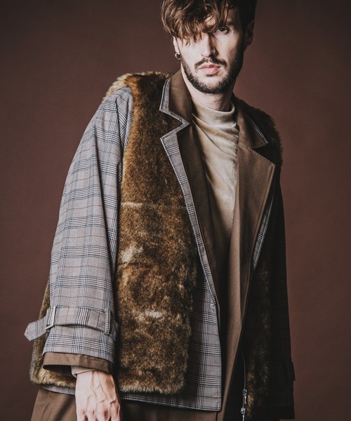 NO ID.（ノーアイディー） ベスト ジレ 「NO ID.」Fake Fur Vest