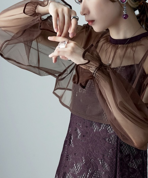 etoll.（エトル） ドレス 3wayシフォンボレロ＆レースキャミドレス