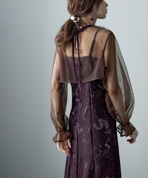 etoll.（エトル） ドレス 3wayシフォンボレロ＆レースキャミドレス