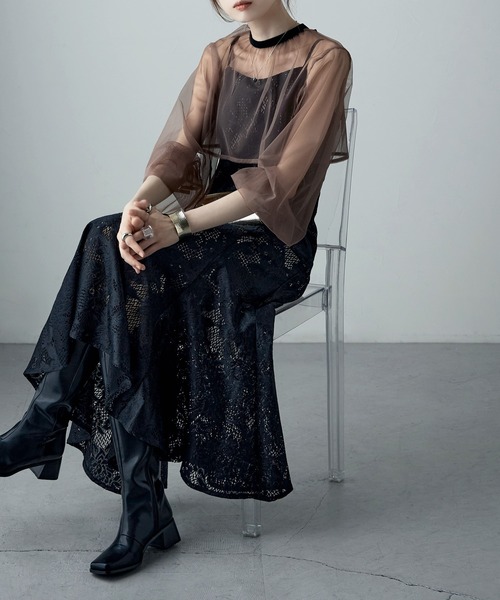 etoll.（エトル） ドレス 3wayシフォンボレロ＆レースキャミドレス