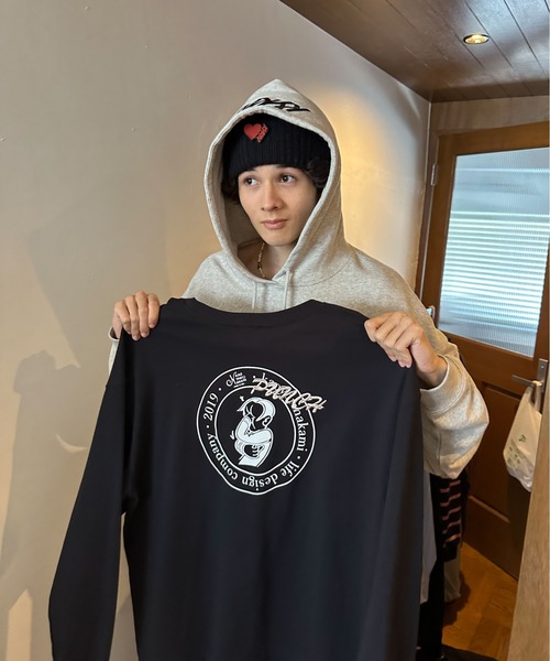 kaoyorinakami tシャツ punch circle long tee / パンチサークルロンT