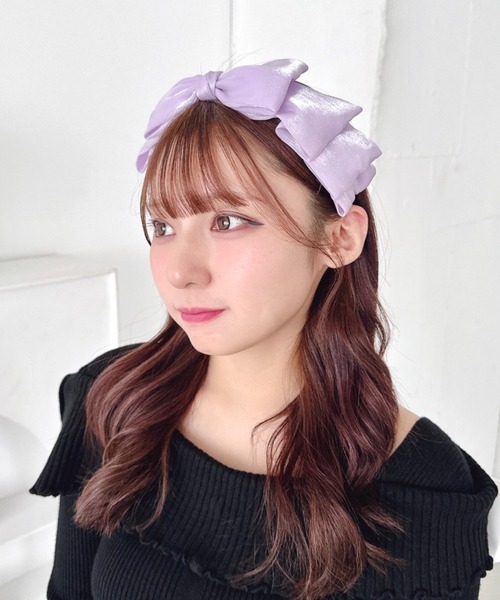 Loueme カチューシャ 「7色展開」ボリュームリボンカチューシャ