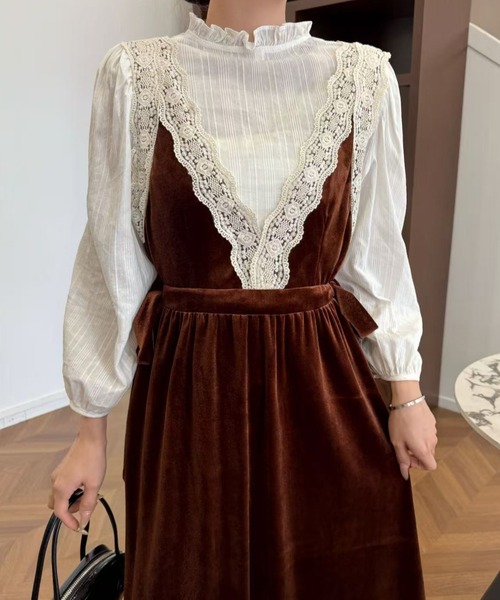 Sibra（シブラ） ワンピース ベルベットレースワンピース : ZOZOTOWN