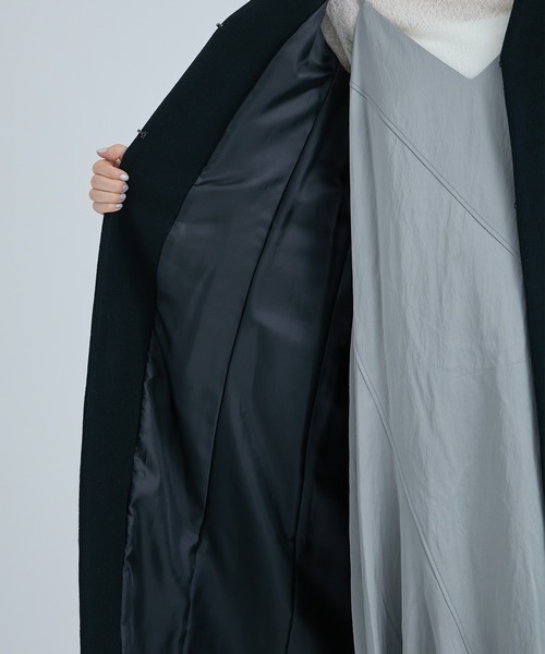 CITY（シティ） ノーカラーコート コート 「CITY」SUPER120ベルト