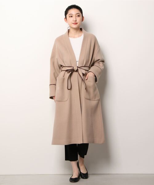 BEAMS LIGHTS（ビームス ライツ） ノーカラーコート ONE SIZE ベージュ