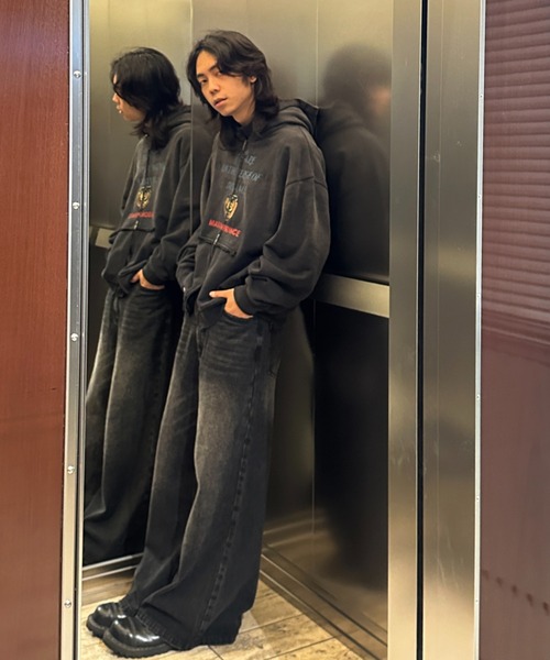 MASONPRINCE ジーンズ サイドベルト ワイドフレアデニムパンツ NZK6069