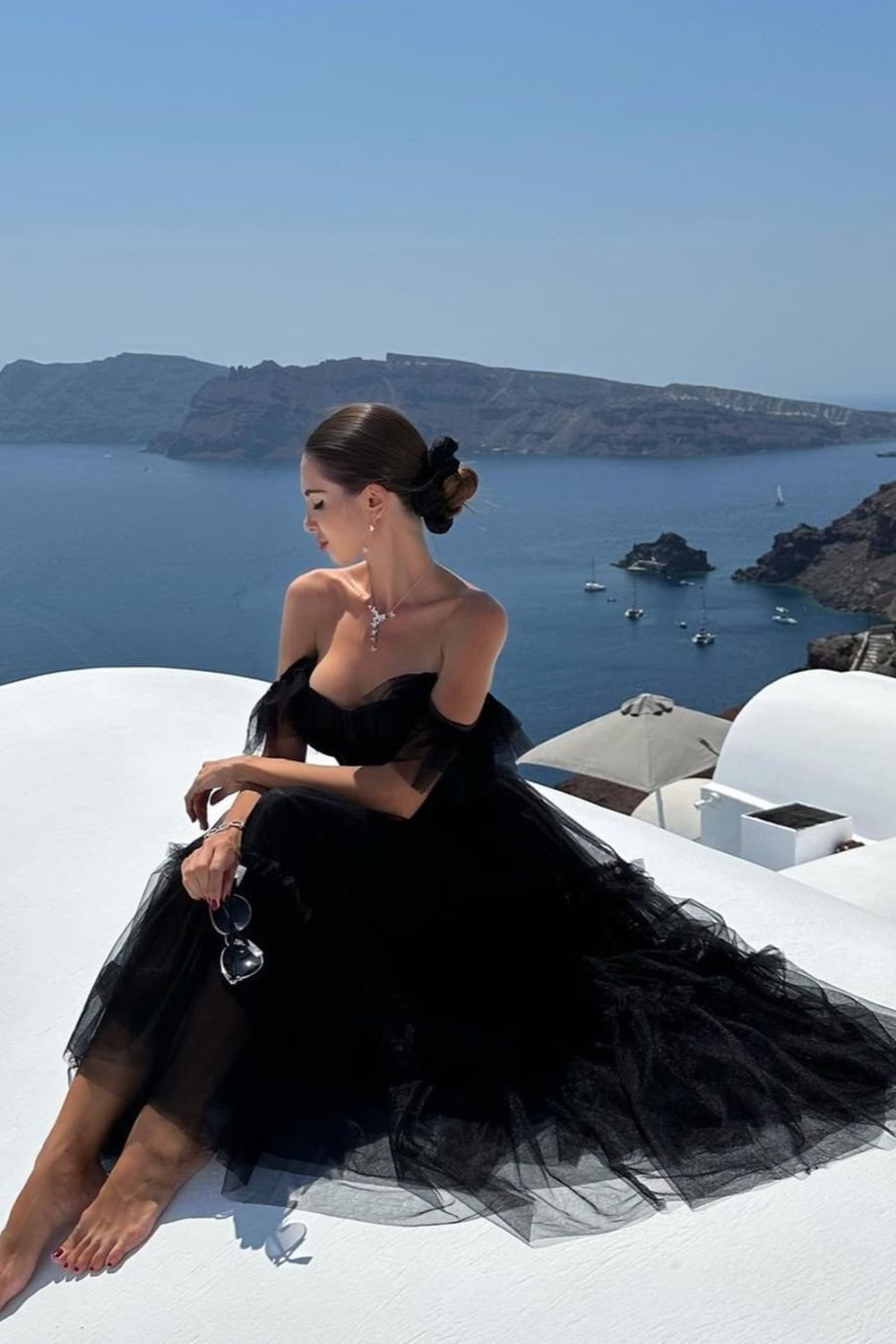 ZAPAKA Women Black Cocktail Dress A-Line Tulle Sweetheart