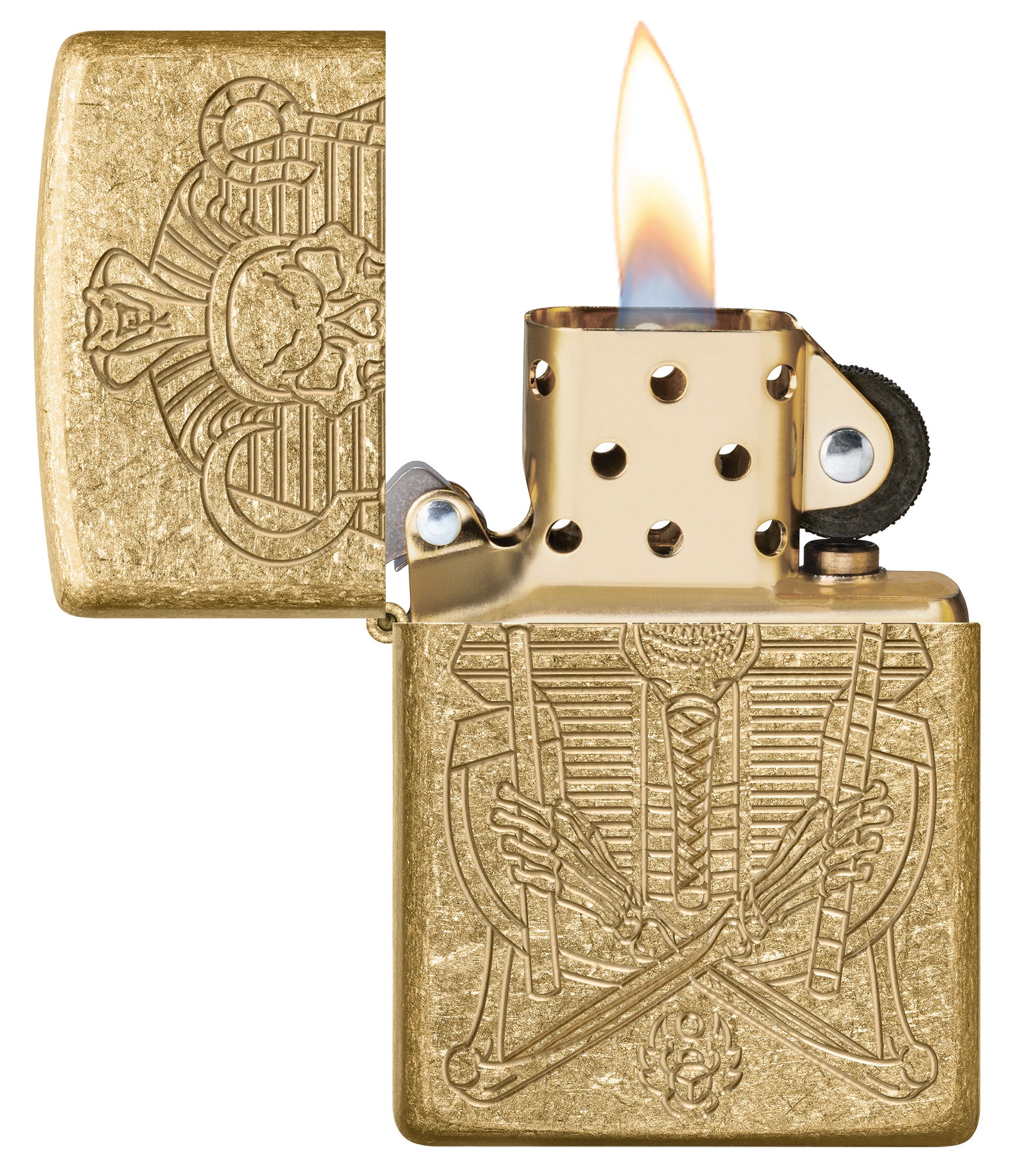 Zippo Mummy Design Armor® Tumbled Brass Windproof Lighter – Zippo USA