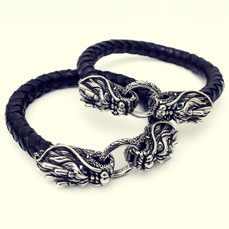 Dragon Braided Leather Bracelet | ドラゴン・ブレイデッド・レザー