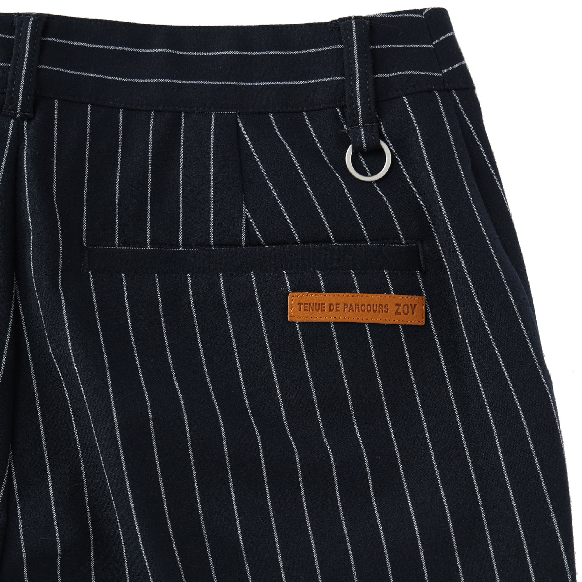 WOMEN マイクロピーチチョークストライプ ロングパンツ ライトヘザーグレー