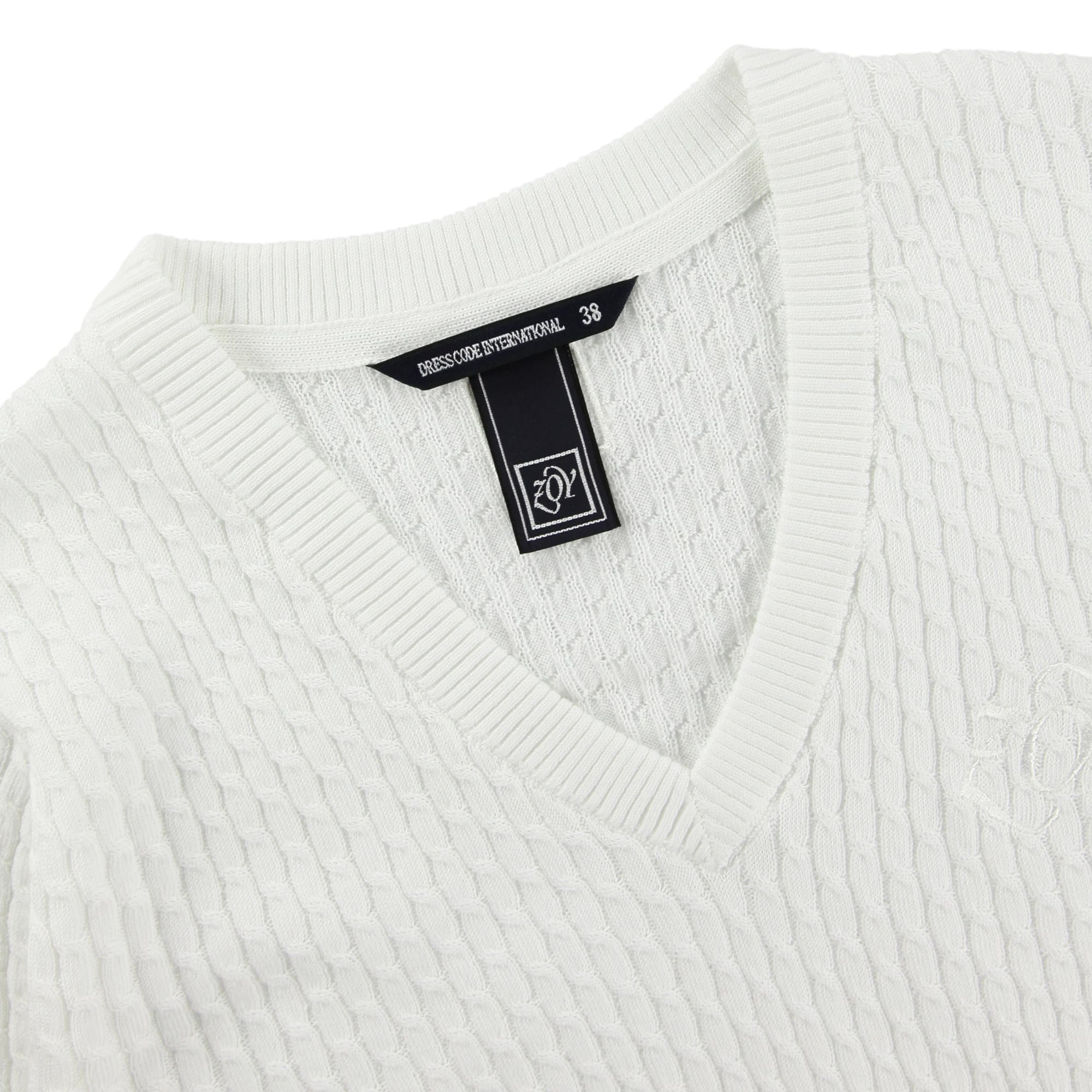 WOMEN ハイゲージコットン 長袖セーター ホワイト