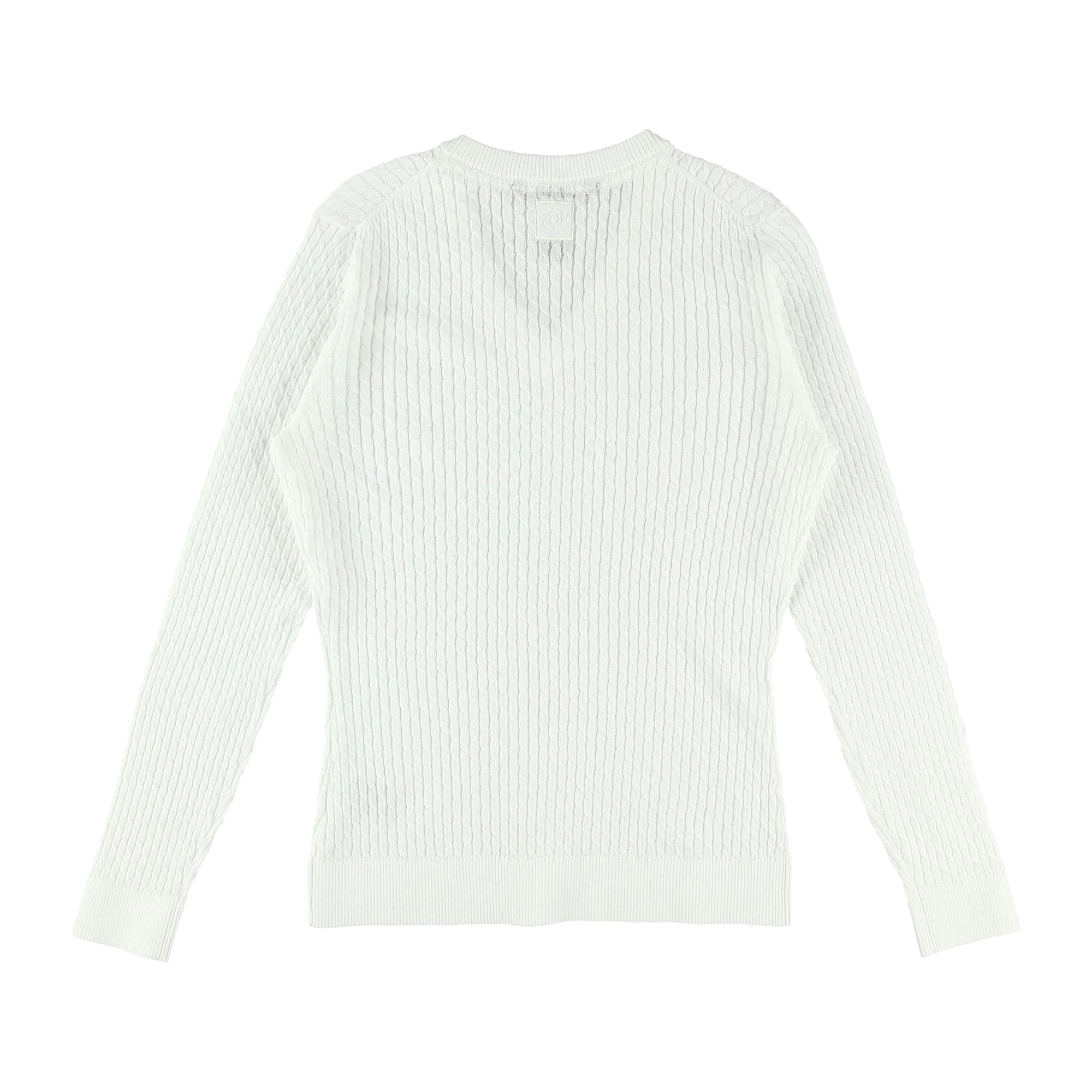 WOMEN ハイゲージコットン 長袖セーター ホワイト