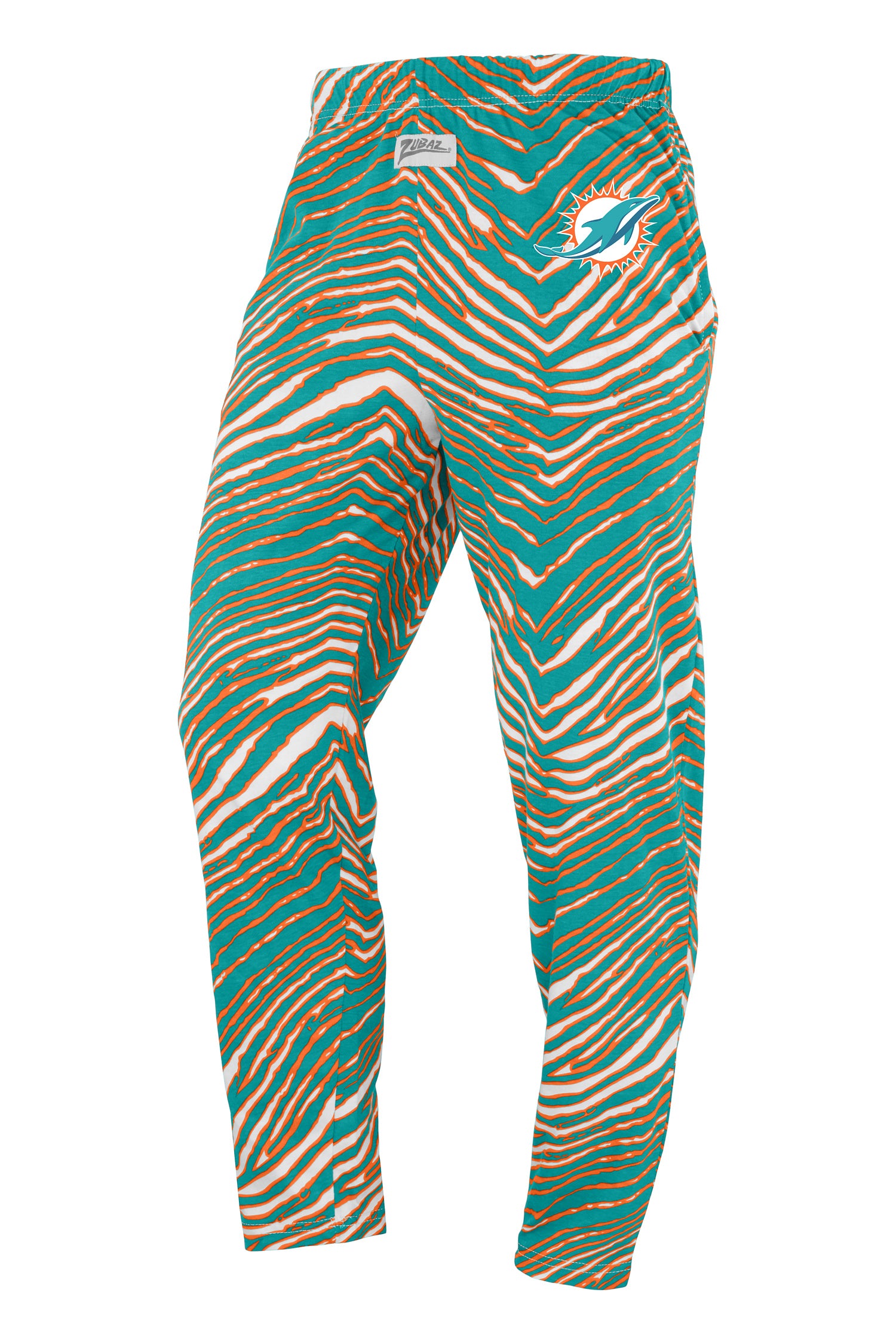 Zubaz NFL Adult Unisex Z88 Zebra Pants, Miami Dolphins For Men and Wom