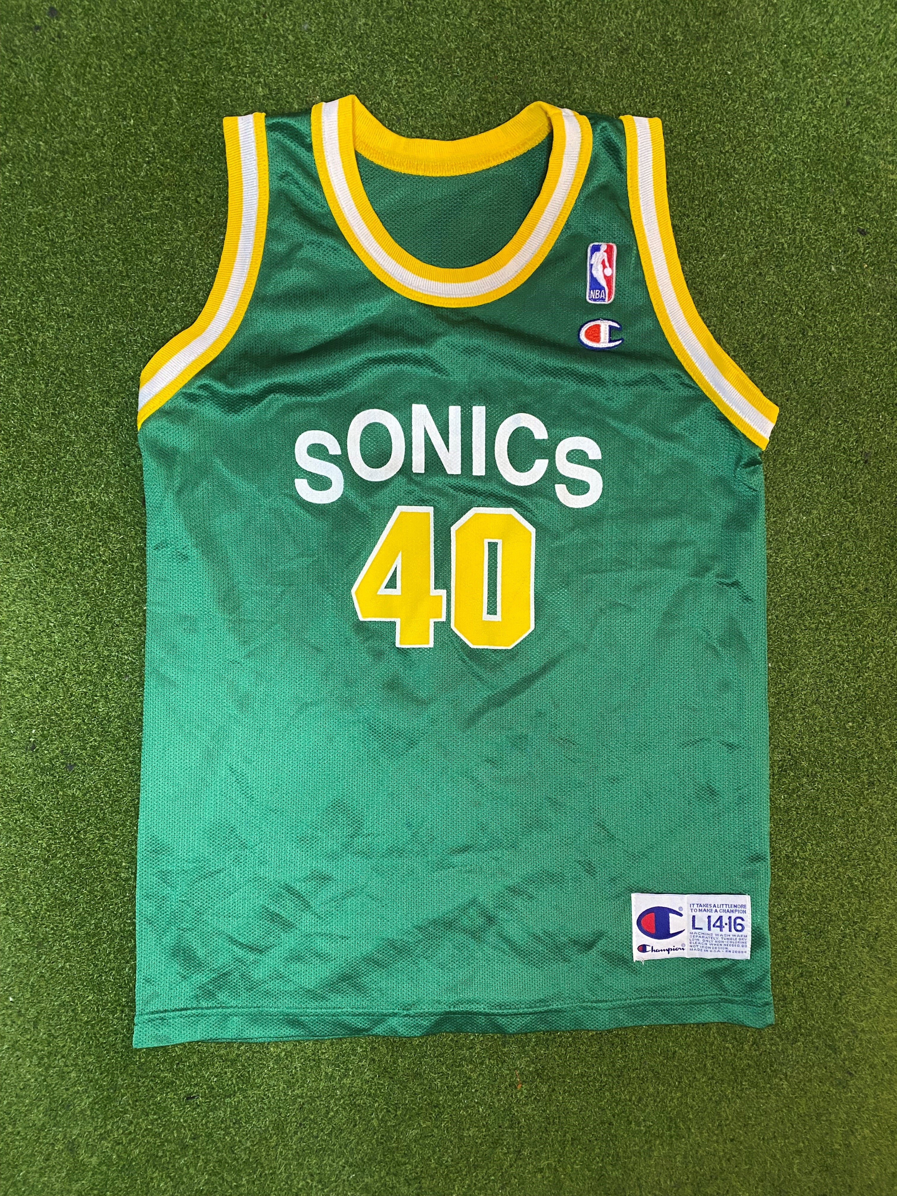 1990-1997 Seattle Supersonics - Shawn Kemp #40 - Vintage NBA