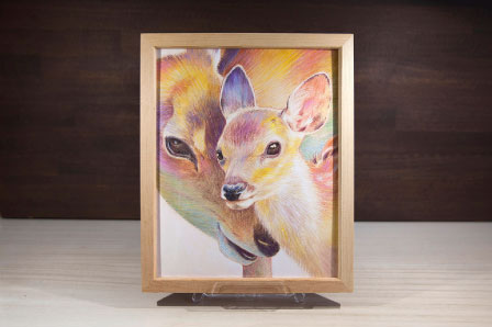 鹿の親子|a046|【ギャラリー笑夢】☆新築祝い,開店祝い,贈答品,記念品