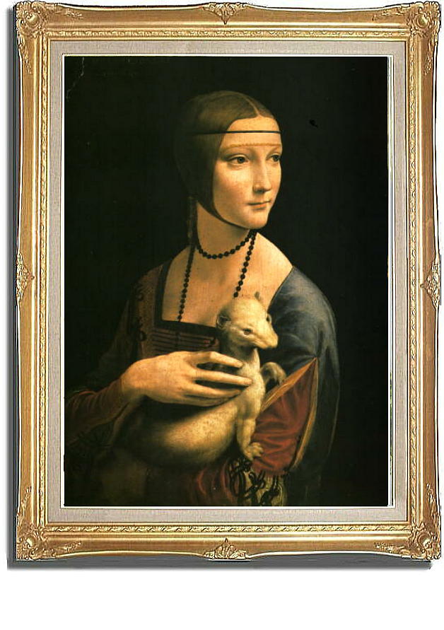 大塚国際美術館 陶板 額装品A｢白貂を抱く貴婦人｣ レオナルド・ダ