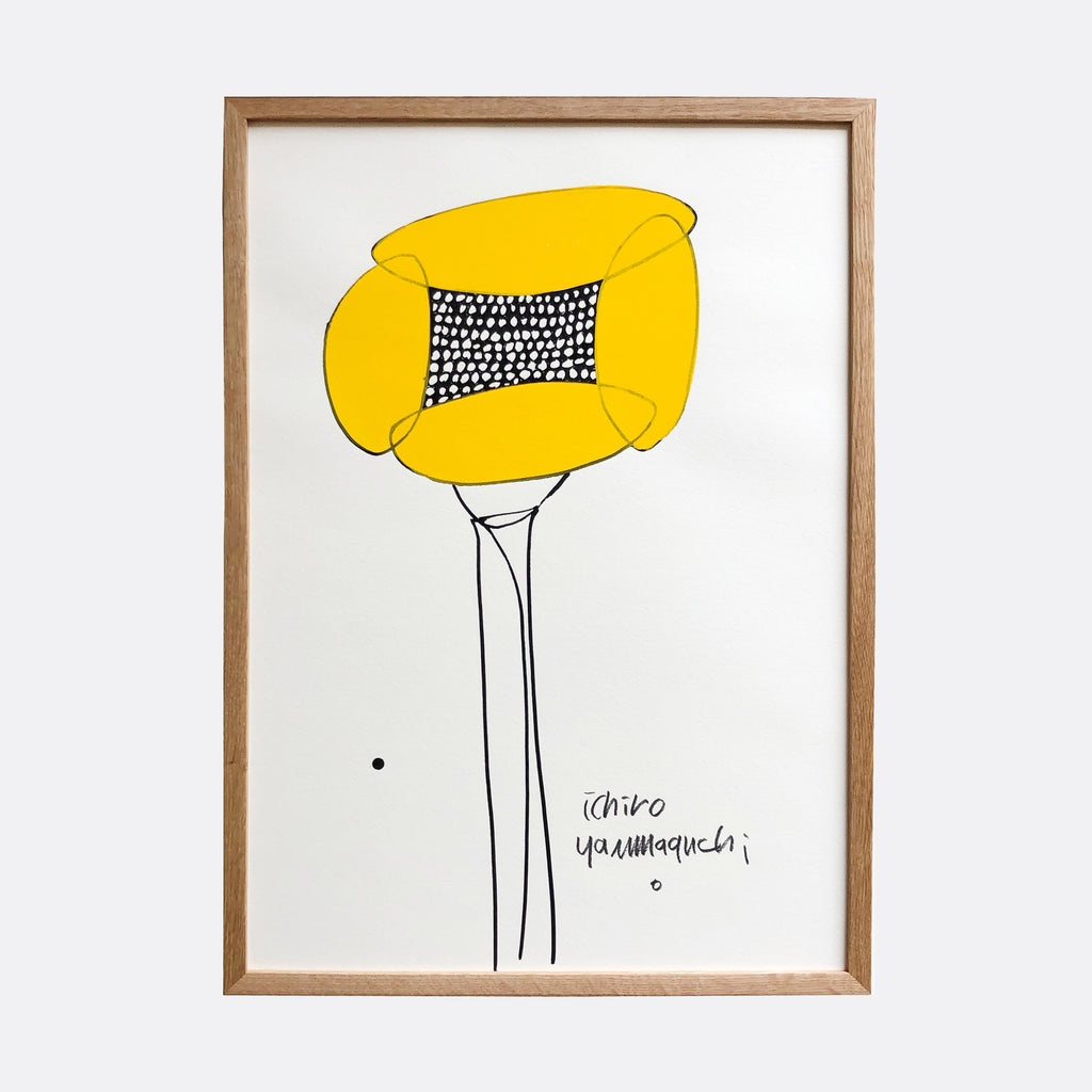 IDEE］アートポスター 山口一郎 HANA － head－gold